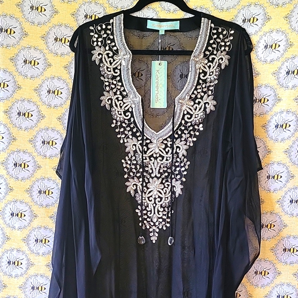 NWT, Kareenas, swim cover-up, Medium, Black